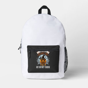 Halloween Kunstgeschiedenis Leraar Pompoen Design Bedrukte Rugzak