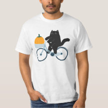 Halloween Kürbis Katze auf Fahrrad