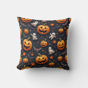 Halloween kussen met spook en pompoen patroon