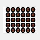 Halloween Kwaadaardig skelet, Pompoen Labels (Vel)