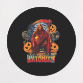 Halloween Kwaadaardig skelet, Pompoen Labels (Design 1)