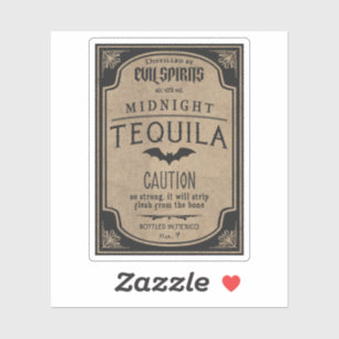Halloween Kwaadaardige Geesten Middernacht Tequila Sticker