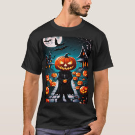 Halloween kwaadaardige pompoen man T-shirt