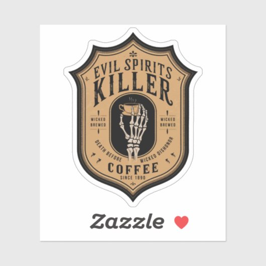 Halloween Kwade Geesten Doder Koffie Toverdrank Sticker (Vel)