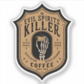 Halloween Kwade Geesten Doder Koffie Toverdrank Sticker (Voorkant)