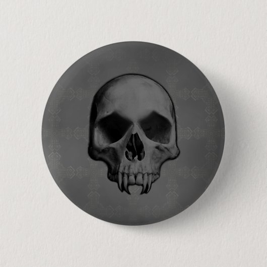 Halloween kwade schedel ronde button 5,7 cm (Voorkant)