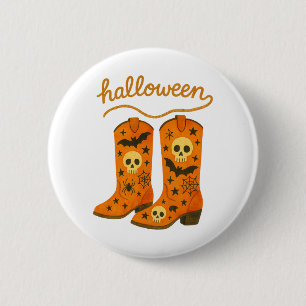 Halloween-laarzen Spooky Western Rodeo Ronde Button 5,7 Cm