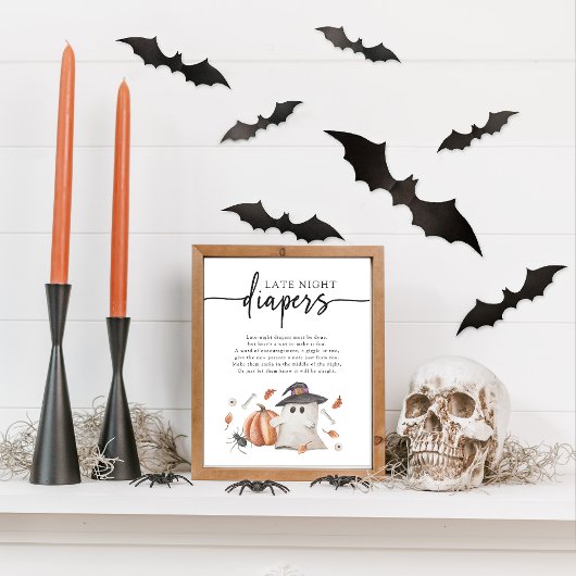 Halloween Laat Nacht Luiers Poster