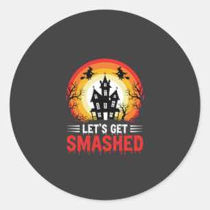 Halloween Laat Ons Totale Chaos Gezellige Spukhuis Ronde Sticker