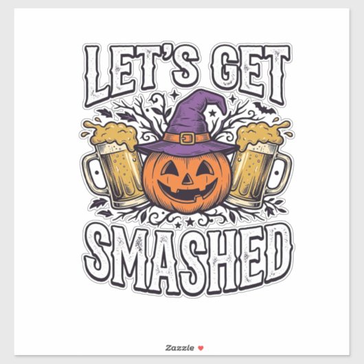 Halloween Laat Ons Totale Pumpkin Bier Sticker (Vel)