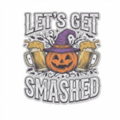 Halloween Laat Ons Totale Pumpkin Bier Sticker (Voorkant)