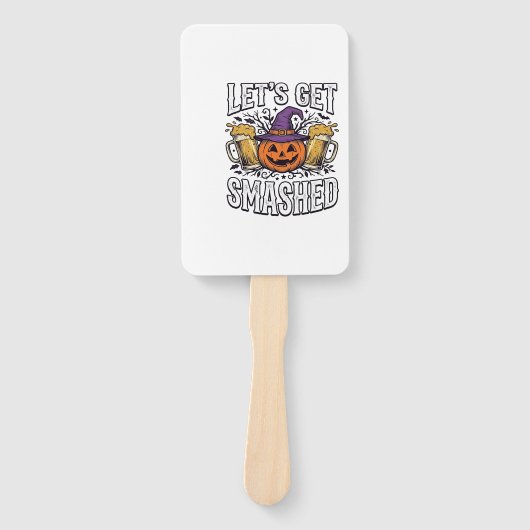 Halloween Laat Ons Totale Smashed Pompoen Bier Handwaaier (Voorkant)
