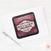 Halloween Label - Rood & Zwart groot vierkant (Envelop)