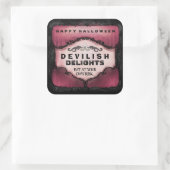 Halloween Label - Rood & Zwart groot vierkant (Tas)