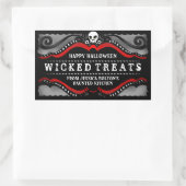 Halloween Label Treats & Drinken Zwart Wit & Rood (Tas)