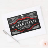 Halloween Label Treats & Drinken Zwart Wit & Rood (Envelop)