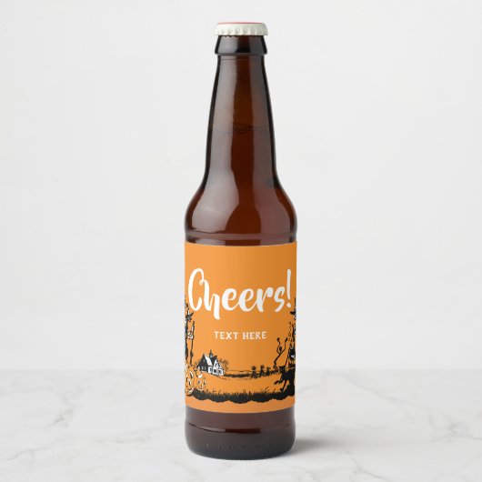 Halloween, label Trick or treat water Bier Etiket (Voorkant)
