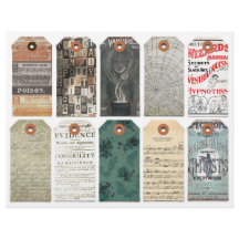 Halloween Labels Clipart Sheet Dark Academia