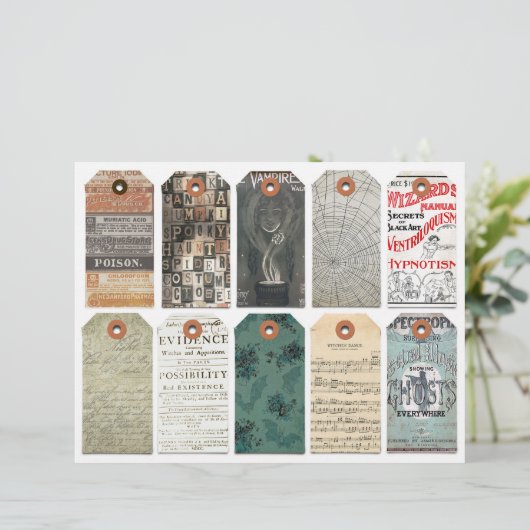 Halloween Labels Clipart Sheet Dark Academia (Staand voorkant)