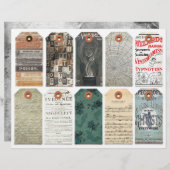 Halloween Labels Clipart Sheet Dark Academia (Voorkant / Achterkant)