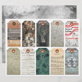 Halloween Labels Clipart Sheet Dark Academia