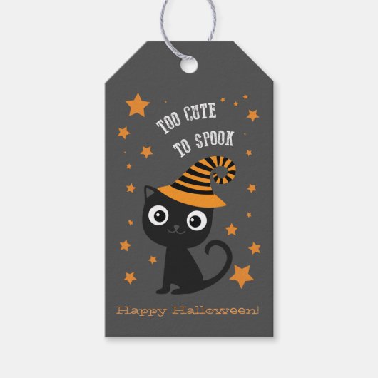 Halloween Labels met Black Cat Cadeaulabel (Voorkant)