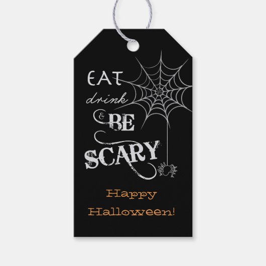 Halloween Labels | Spinnenwebontwerp Cadeaulabel (Voorkant)