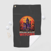 Halloween Laboratorium Monster Pompoen Maan Vector Golfhanddoek (Insitu)