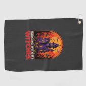 Halloween Laboratorium Monster Pompoen Maan Vector Golfhanddoek (Horizontaal)