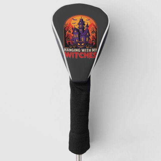 Halloween Laboratorium Monster Pompoen Maan Vector Golfheadcover (Voorkant)