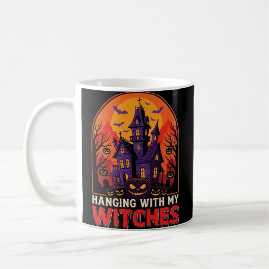 Halloween Laboratorium Monster Pompoen Maan Vector Koffiemok (Links)