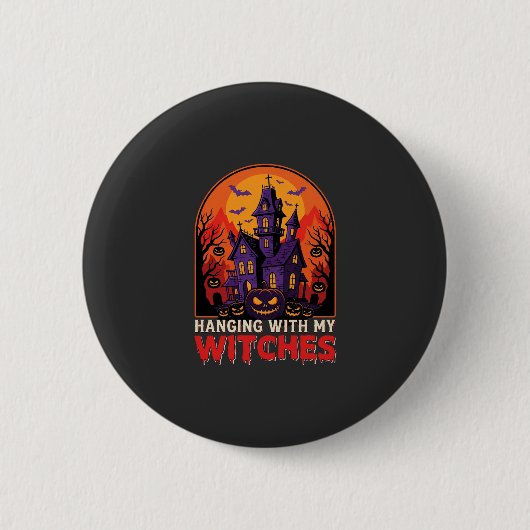 Halloween Laboratorium Monster Pompoen Maan Vector Ronde Button 5,7 Cm (Voorkant)