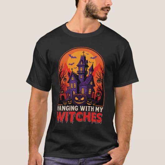 Halloween Laboratorium Monster Pompoen Maan Vector T-shirt (Voorkant)