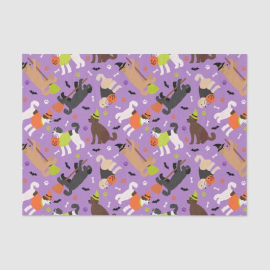 Halloween Labradoodle/Goldendoedle Tissue Paper Tissuepapier (Voorkant)