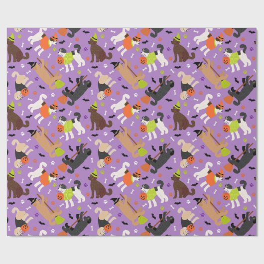 Halloween Labradoodle/Goldendoodle Cadeaupapier (Vlak)