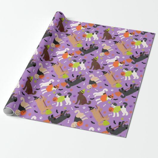 Halloween Labradoodle/Goldendoodle Cadeaupapier (Uitgerold)