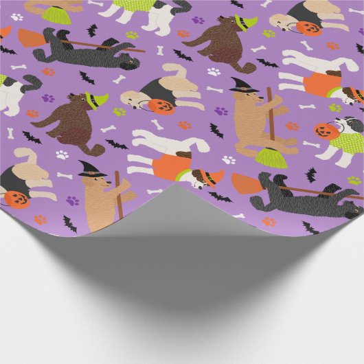 Halloween Labradoodle/Goldendoodle Cadeaupapier (Hoek)