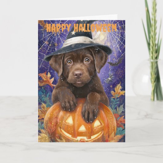 Halloween Labrador Dog Feestdagen Kaart (Voorkant)