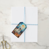 Halloween Labrador met pompoenen eng Cadeaulabel (Met Touw)