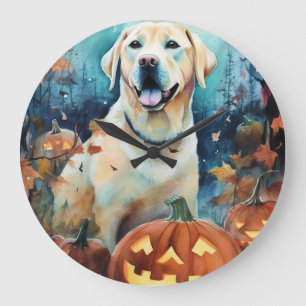 Halloween Labrador met pompoenen eng Grote Klok