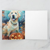 Halloween Labrador met pompoenen eng Kaart (Binnen)