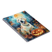 Halloween Labrador met pompoenen eng Notitieboek (Rechterzijde)