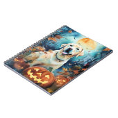 Halloween Labrador met pompoenen eng Notitieboek (Linkerzijde)