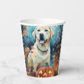 Halloween Labrador met pompoenen eng Papieren Bekers (Achterkant)