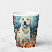 Halloween Labrador met pompoenen eng Papieren Bekers (Voorkant)