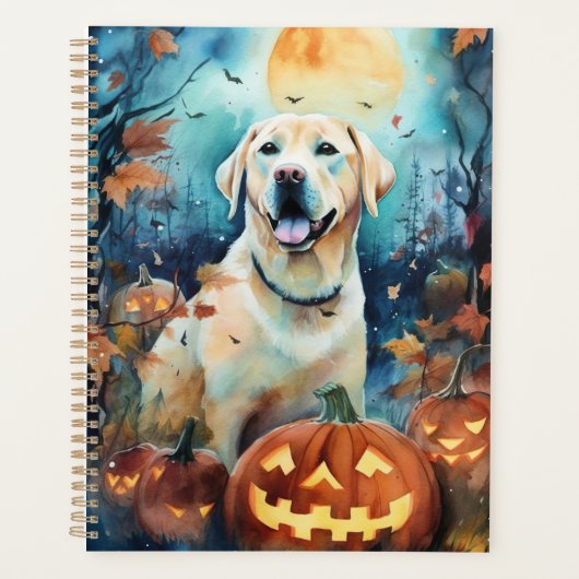 Halloween Labrador met pompoenen eng Planner (Voorkant)