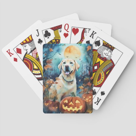 Halloween Labrador met pompoenen eng Pokerkaarten (Achterkant)