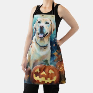 Halloween Labrador Met Pompoenen Eng Schort
