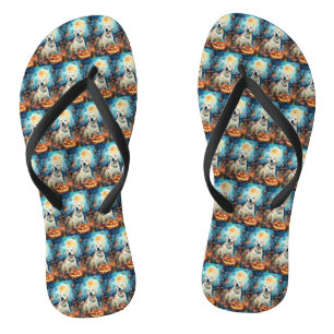 Halloween Labrador met pompoenen eng Teenslippers