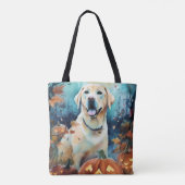 Halloween Labrador met pompoenen eng Tote Bag (Achterkant)